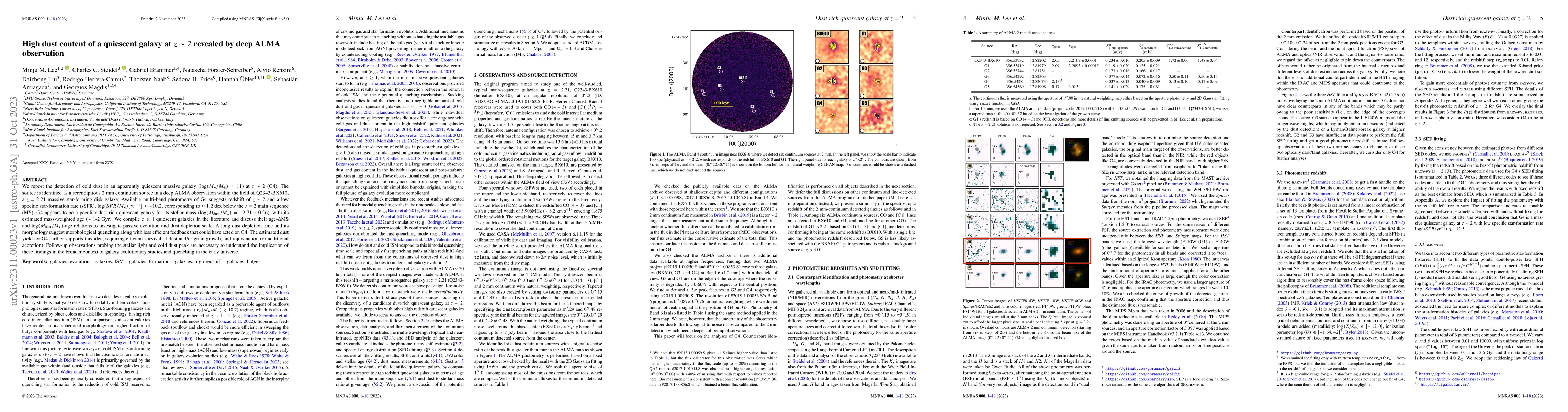 Thumbnail for High dust content of a quiescent galaxy at z~2 revealed by deep ALMA
  observation