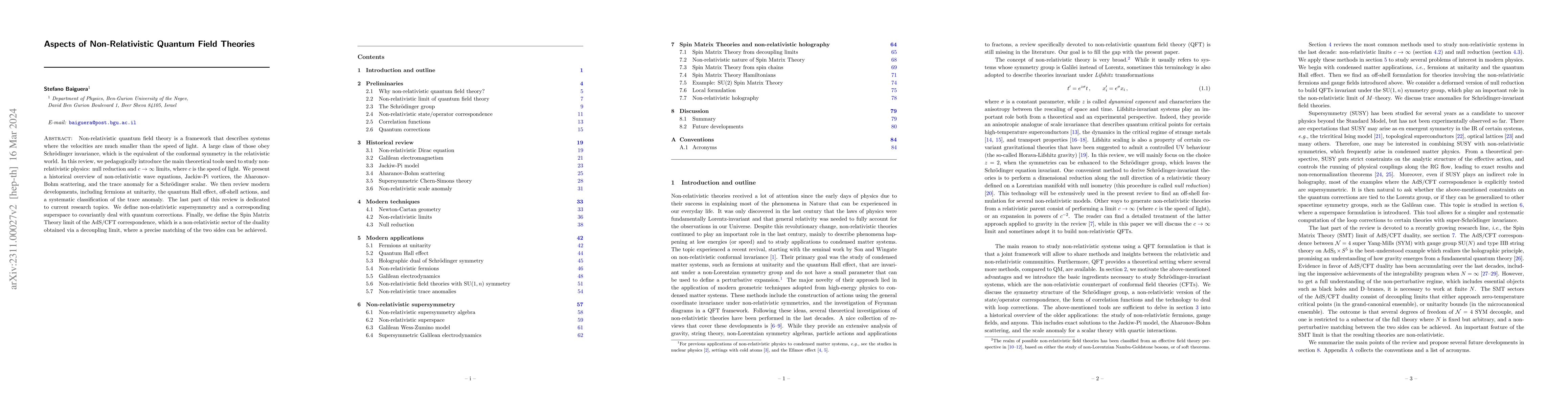 Thumbnail for Aspects of Non-Relativistic Quantum Field Theories