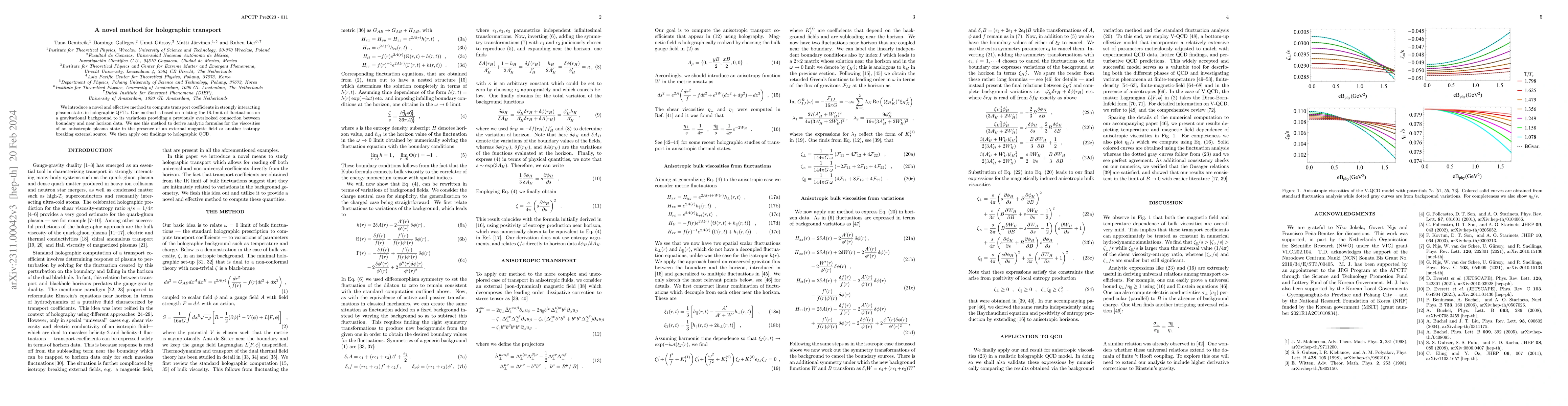 Thumbnail for A Novel Method for Holographic Transport