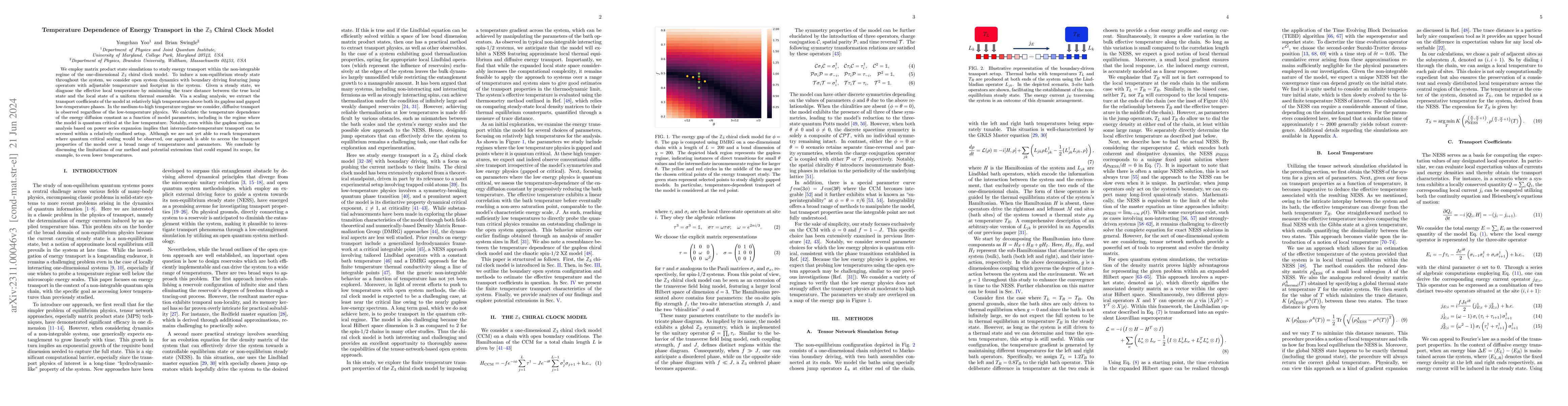 Thumbnail for Temperature dependence of energy transport in the $\mathbb{Z}_3$ chiral
  clock model