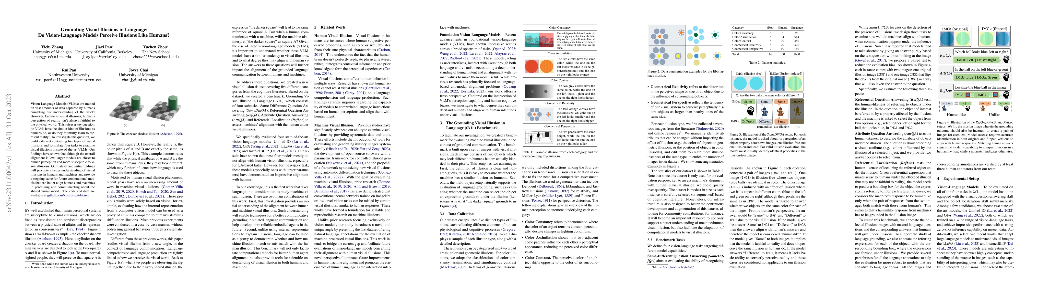 Thumbnail for Grounding Visual Illusions in Language: Do Vision-Language Models
  Perceive Illusions Like Humans?