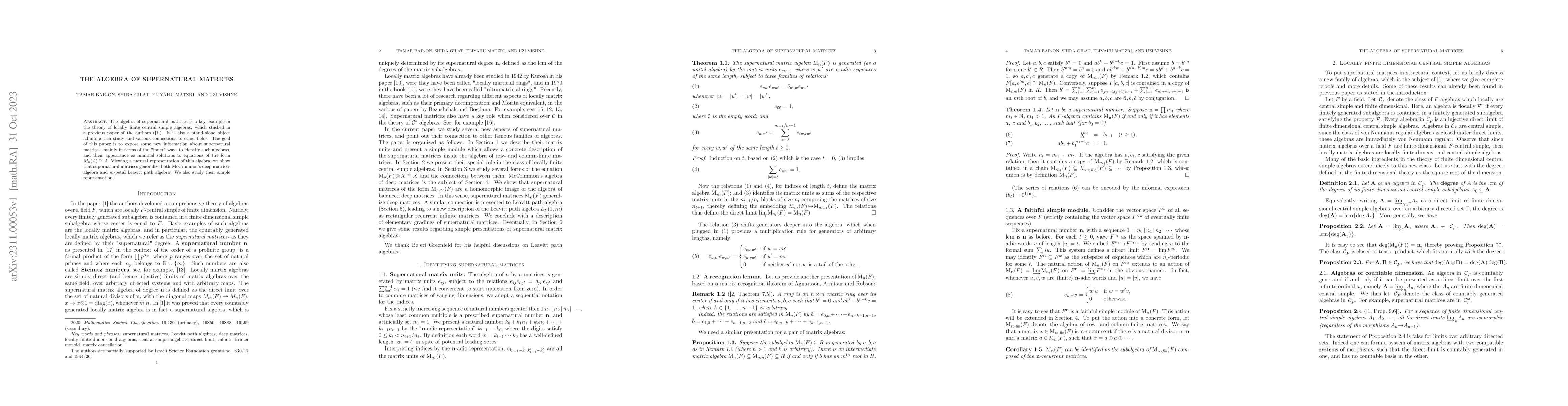 Thumbnail for The algebra of supernatural matrices
