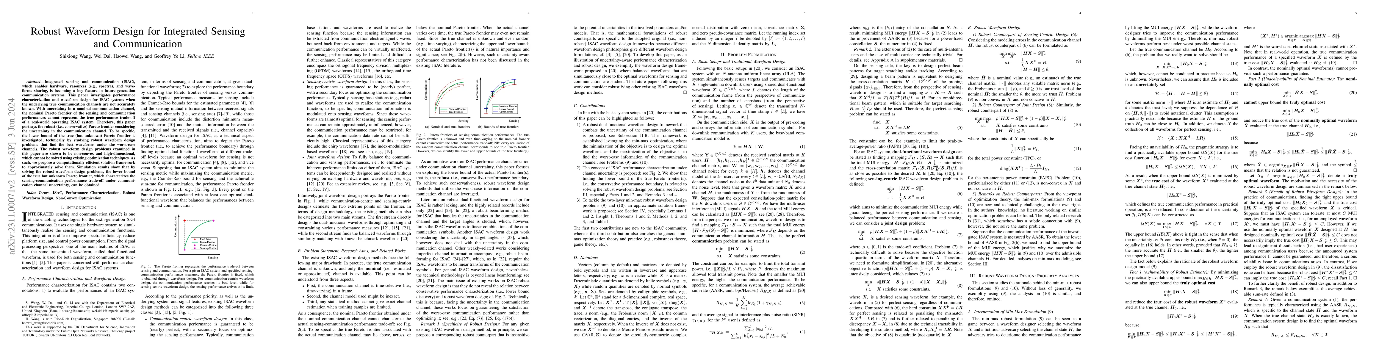Thumbnail for Robust Waveform Design for Integrated Sensing and Communication