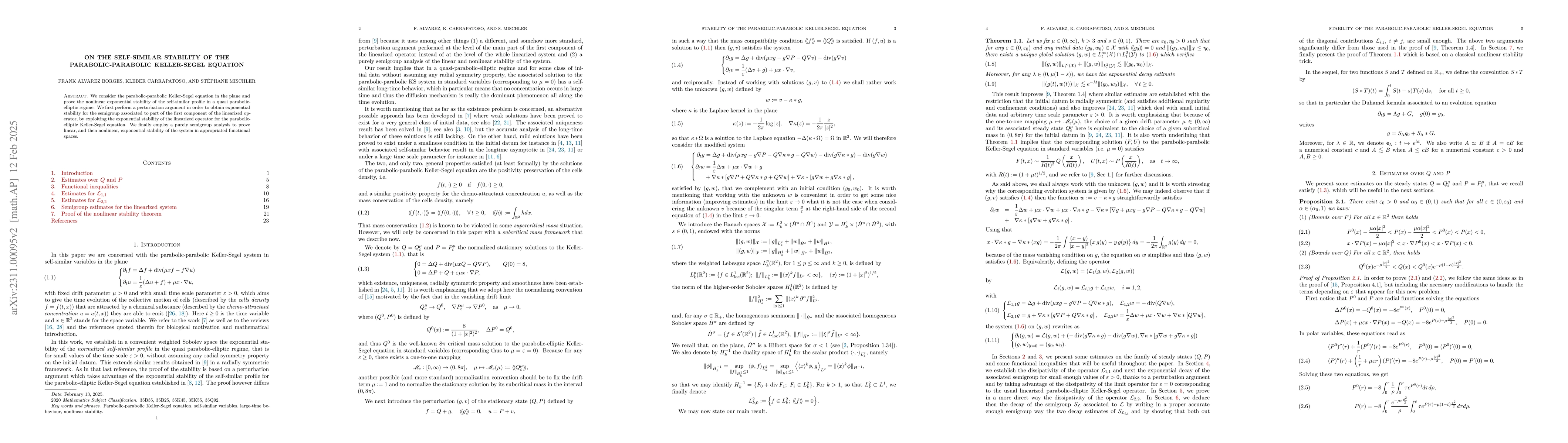 Thumbnail for On the self-similar stability of the parabolic-parabolic Keller-Segel
  equation