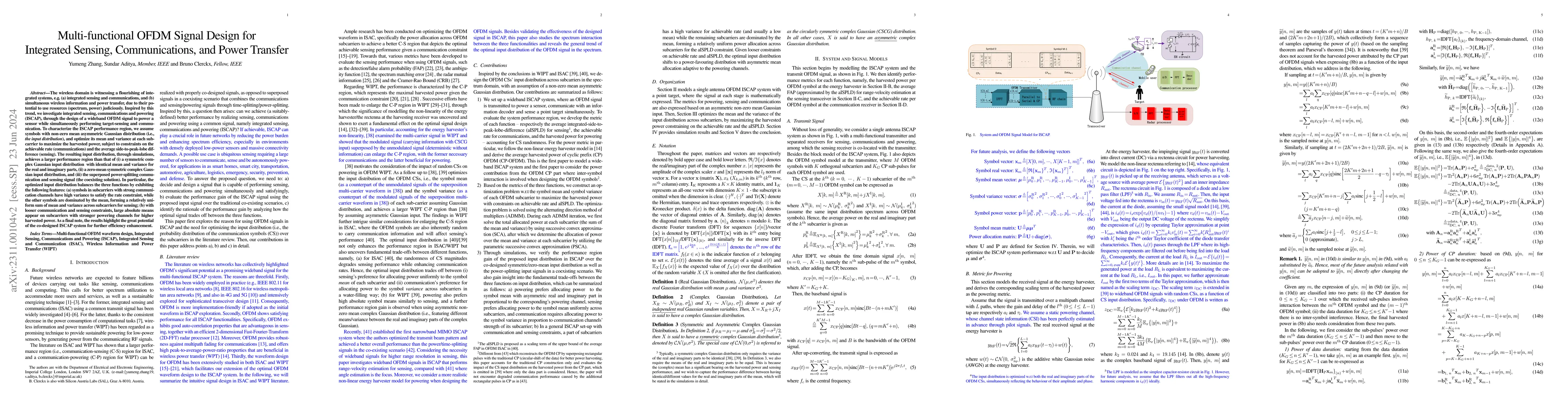 Thumbnail for Multi-functional OFDM Signal Design for Integrated Sensing,
  Communications, and Power Transfer