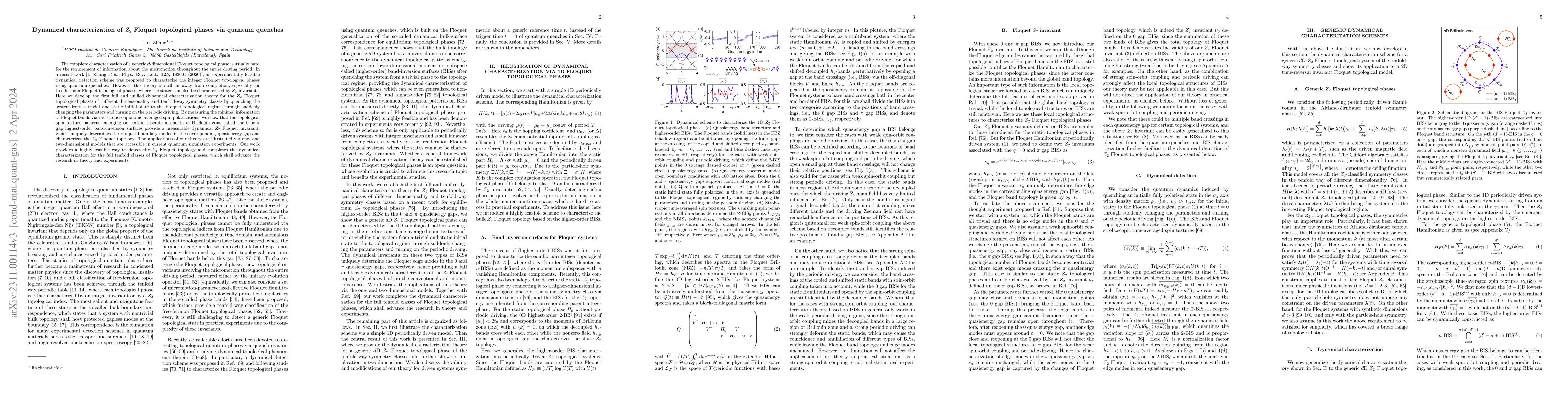 Thumbnail for Dynamical characterization of $Z_{2}$ Floquet topological phases via
  quantum quenches