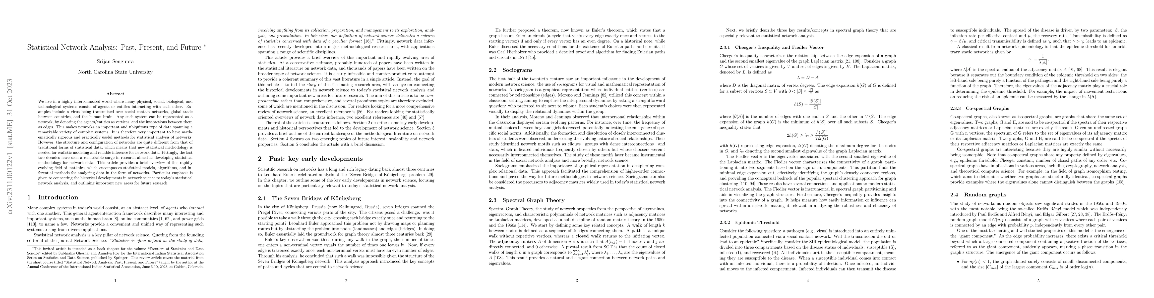 Thumbnail for Statistical Network Analysis: Past, Present, and Future