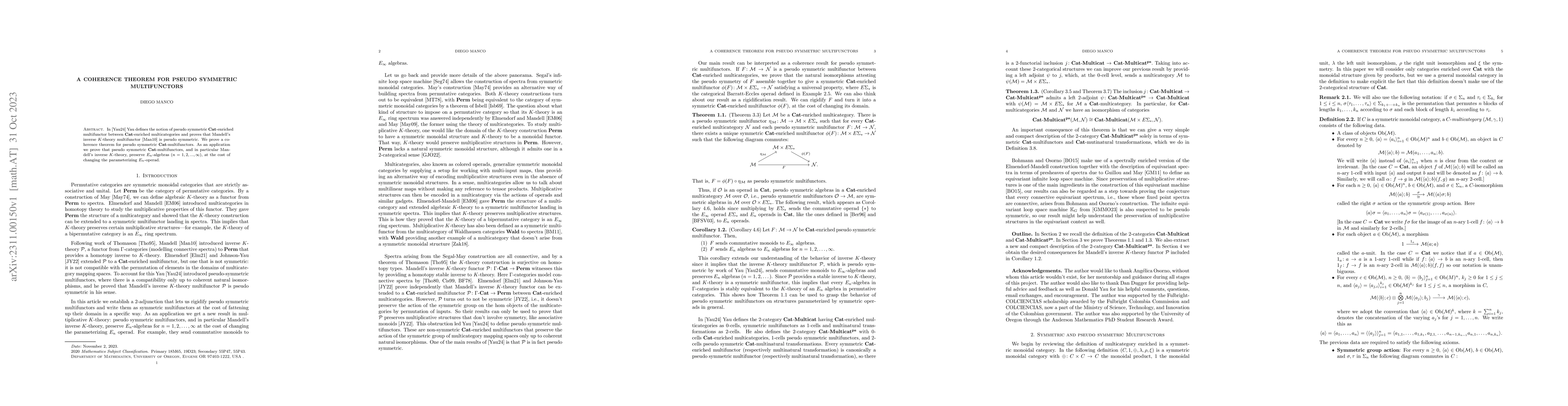 Thumbnail for A coherence theorem for pseudo symmetric multifunctors