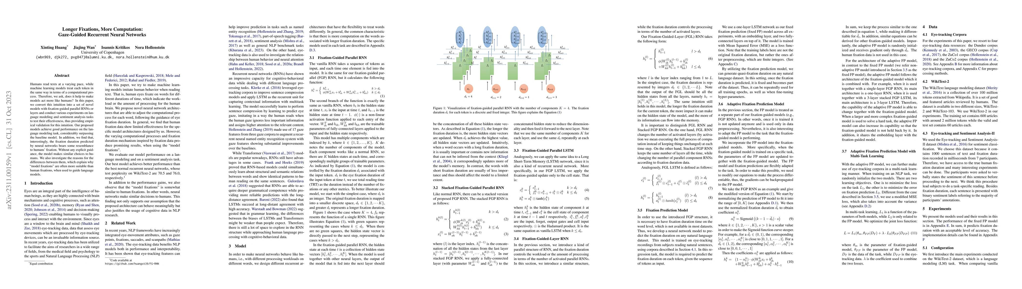 Thumbnail for Longer Fixations, More Computation: Gaze-Guided Recurrent Neural
  Networks