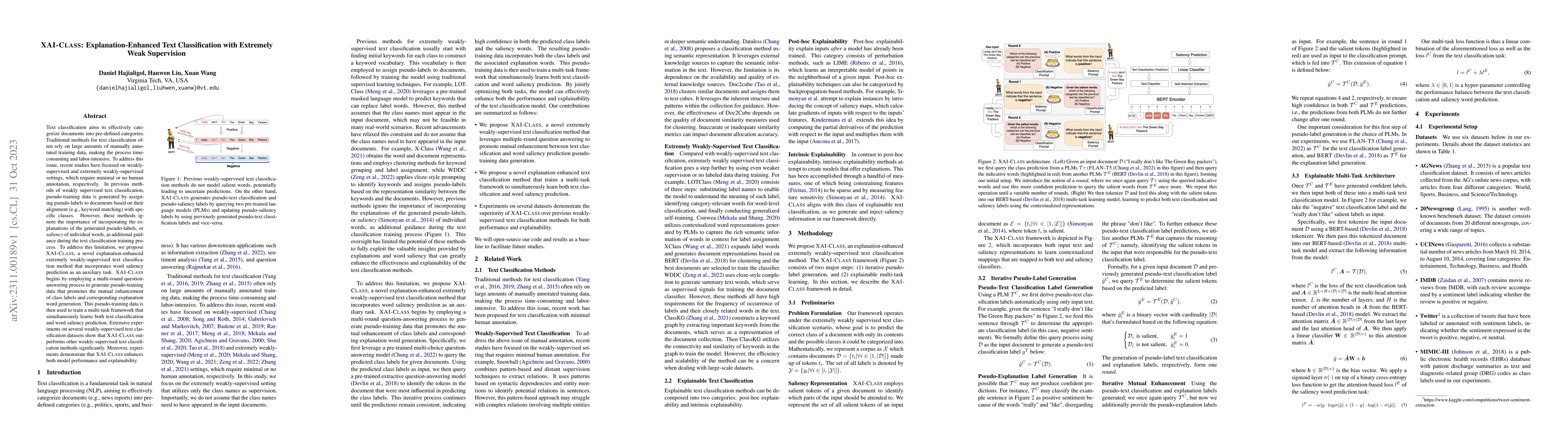 Thumbnail for XAI-CLASS: Explanation-Enhanced Text Classification with Extremely Weak
  Supervision