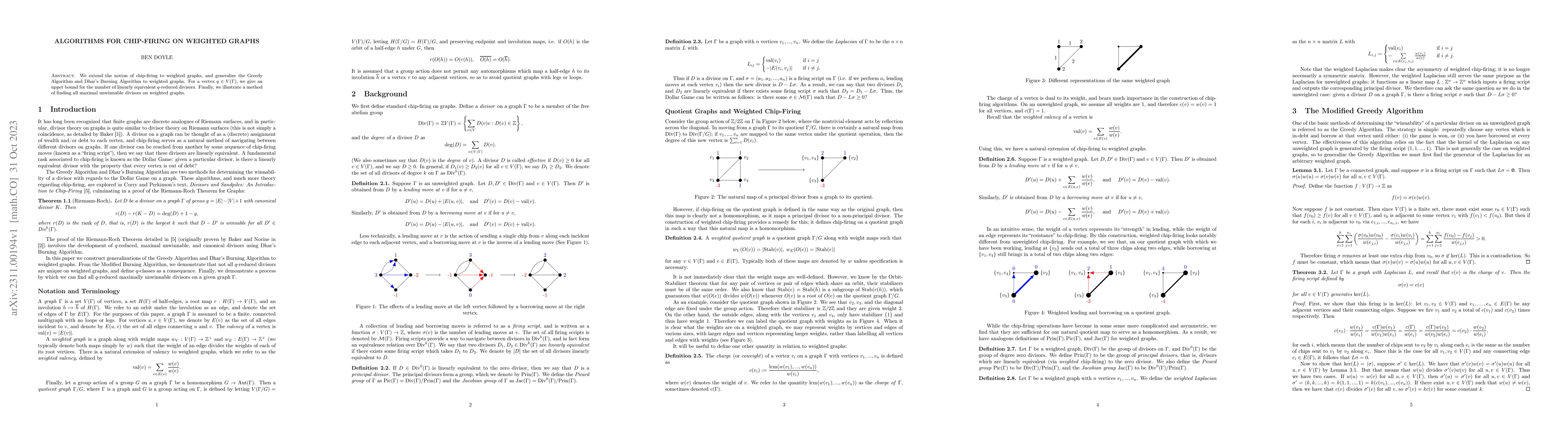 Thumbnail for Algorithms for Chip-Firing on Weighted Graphs