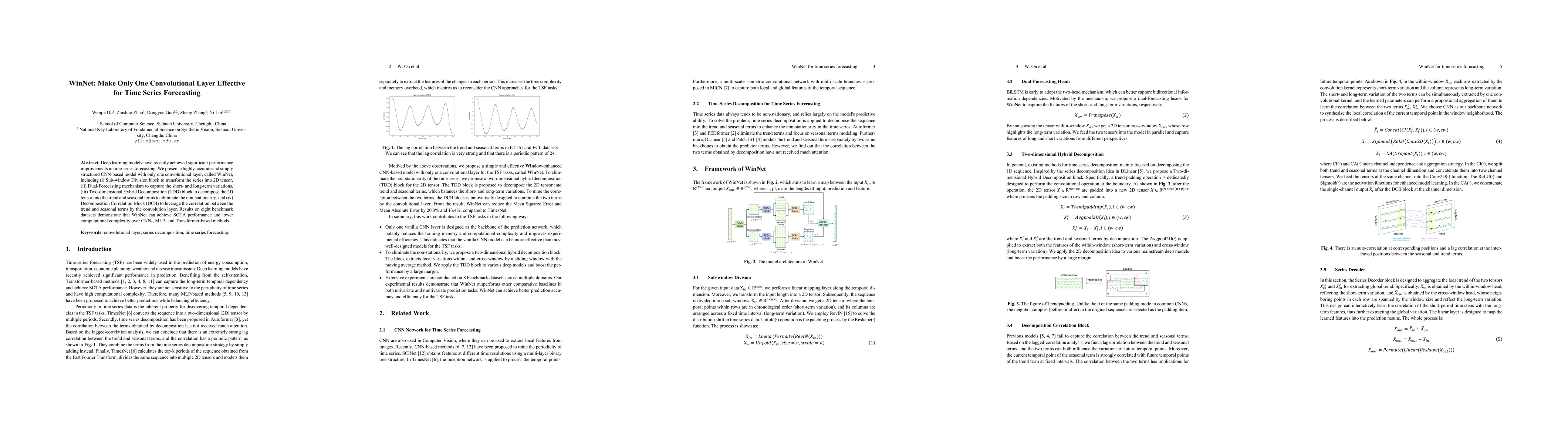 Thumbnail for WinNet: Make Only One Convolutional Layer Effective for Time Series
  Forecasting