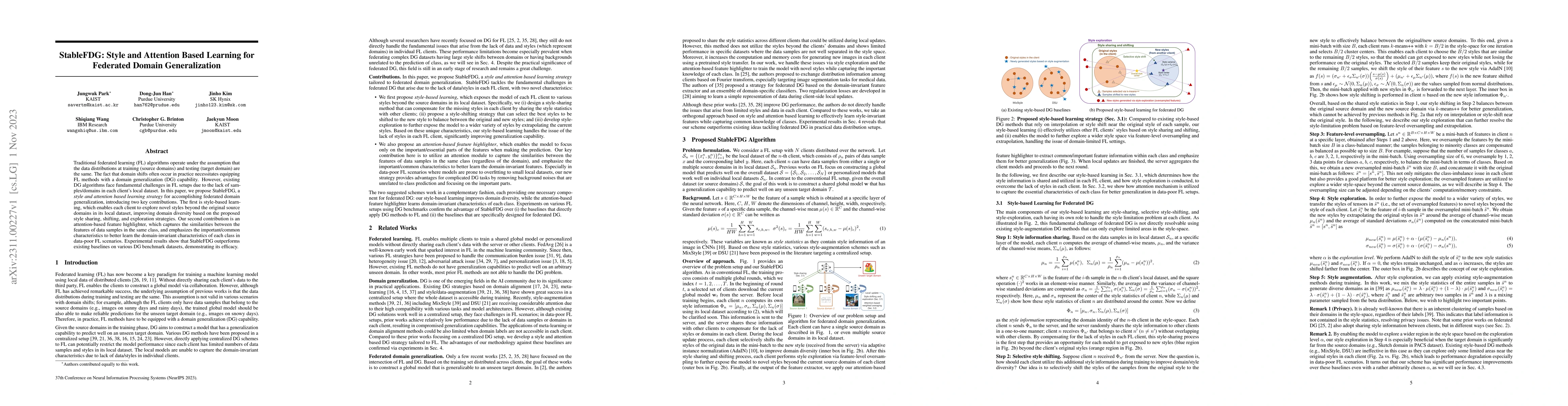 Thumbnail for StableFDG: Style and Attention Based Learning for Federated Domain
  Generalization