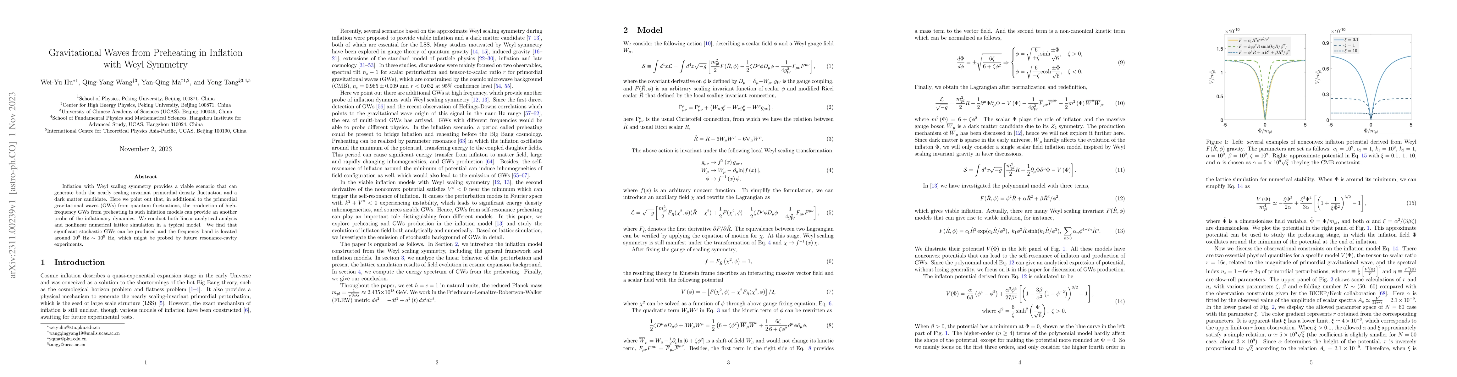 Thumbnail for Gravitational Waves from Preheating in Inflation with Weyl Symmetry