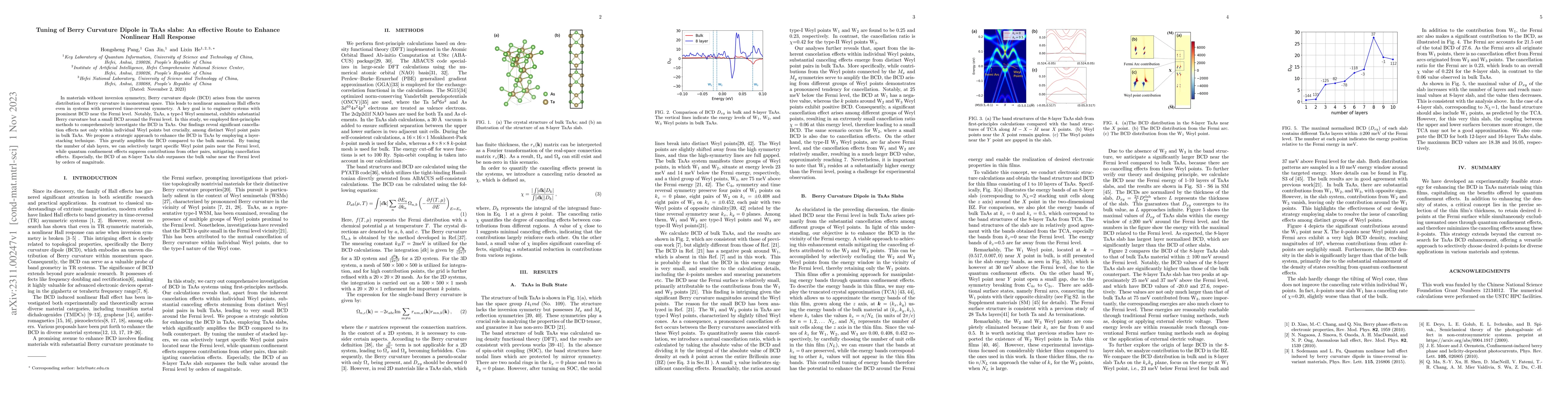 Thumbnail for Tuning of Berry Curvature Dipole in TaAs slabs: An effective Route to
  Enhance Nonlinear Hall Response