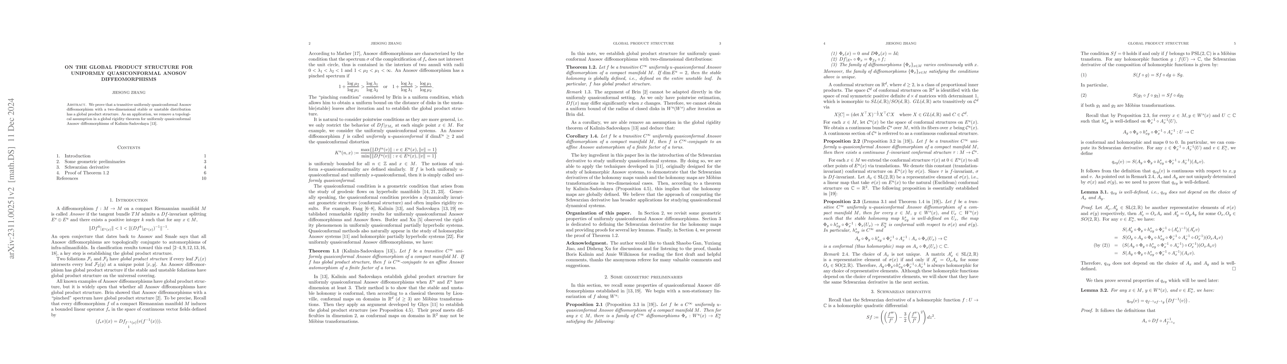 Thumbnail for On uniformly quasiconformal Anosov diffeomorphisms with two dimensional
  distributions
