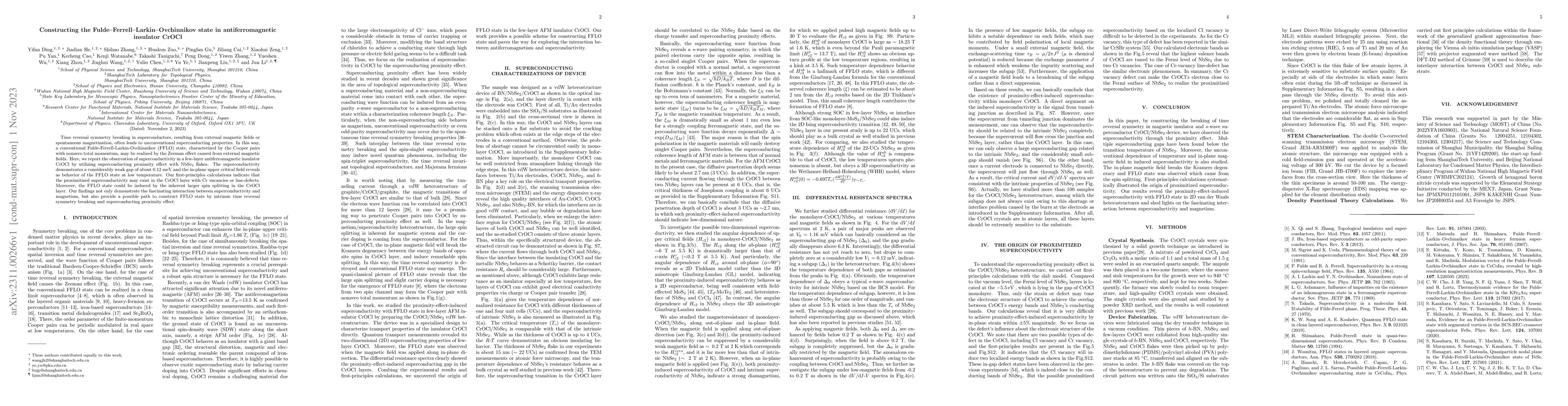 Thumbnail for Constructing the Fulde-Ferrell-Larkin-Ovchinnikov state in
  antiferromagnetic insulator CrOCl