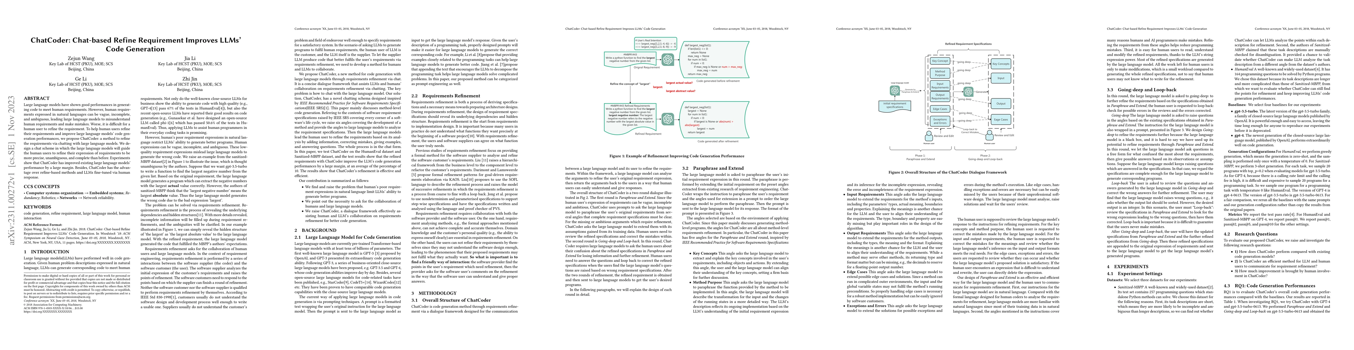 Thumbnail for ChatCoder: Chat-based Refine Requirement Improves LLMs' Code Generation