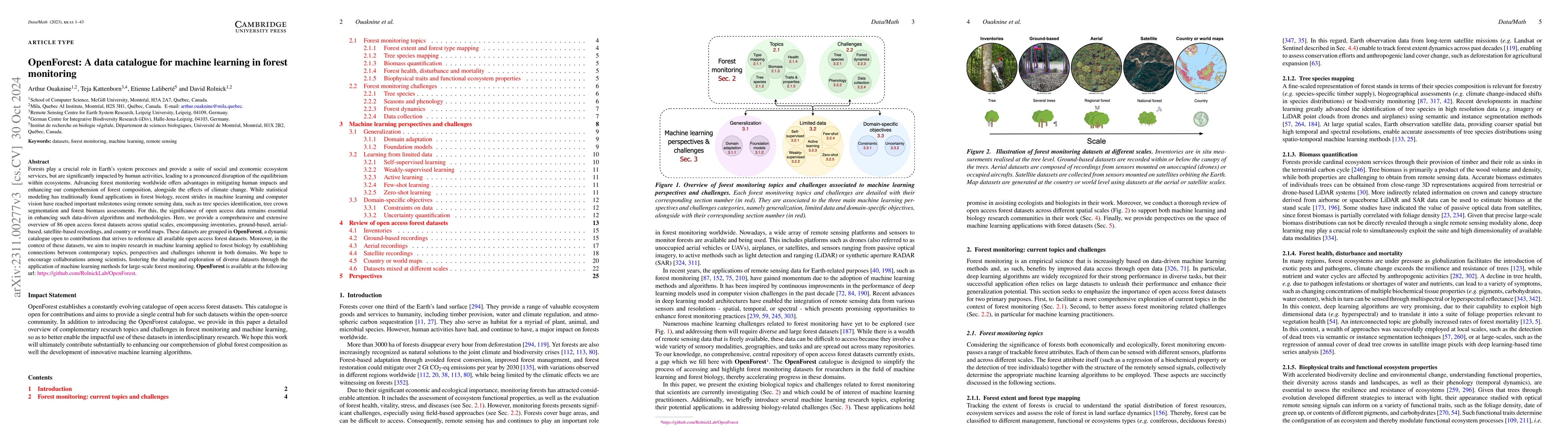 Thumbnail for OpenForest: A data catalogue for machine learning in forest monitoring