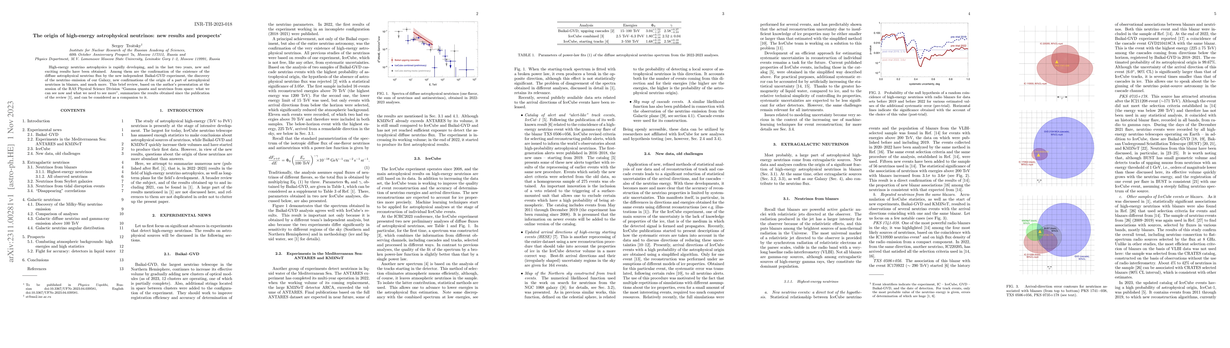 Thumbnail for The origin of high-energy astrophysical neutrinos: new results and
  prospects