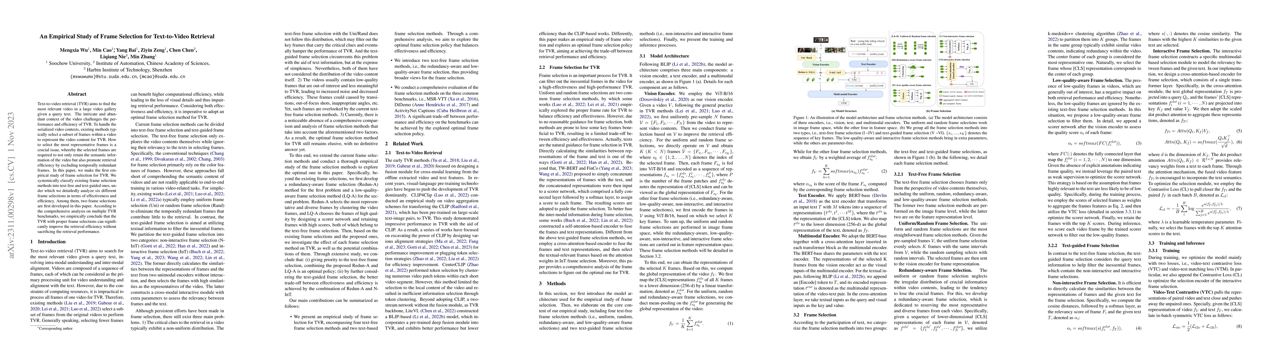 Thumbnail for An Empirical Study of Frame Selection for Text-to-Video Retrieval