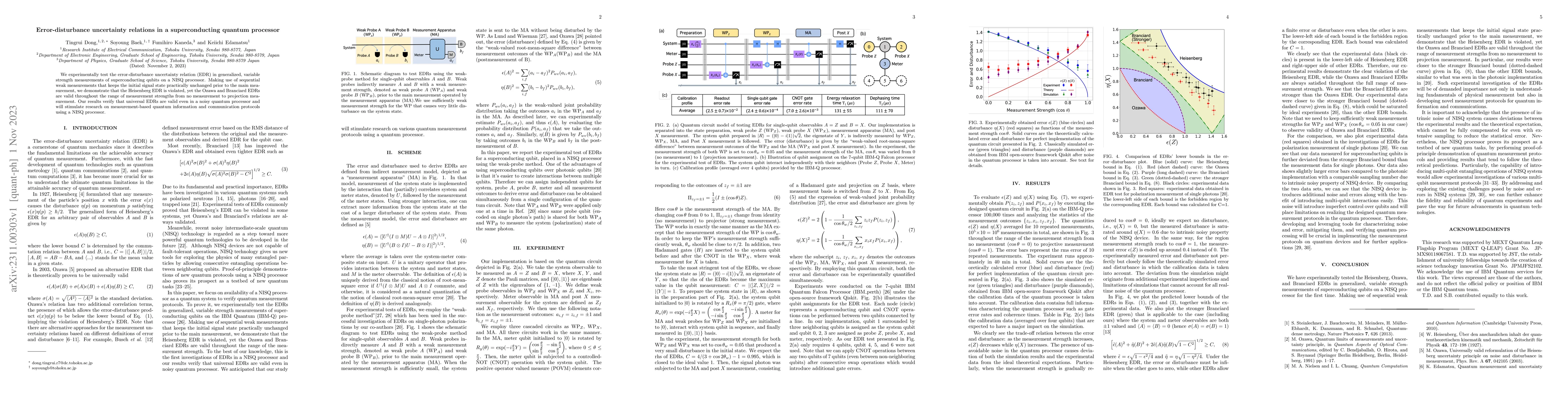 Thumbnail for Error-disturbance uncertainty relations in a superconducting quantum
  processor
