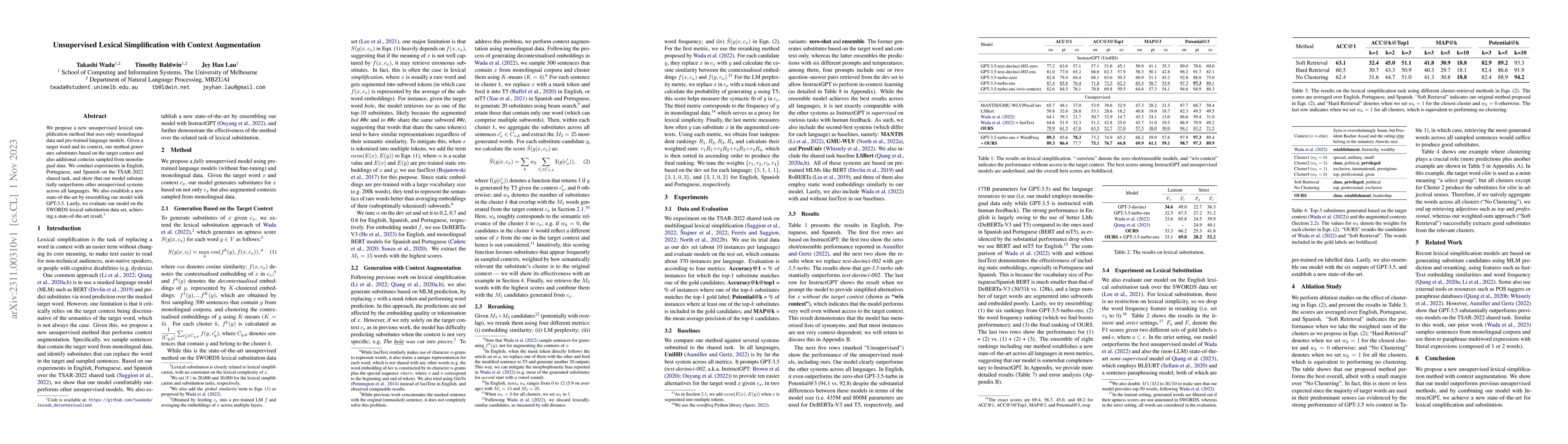 Thumbnail for Unsupervised Lexical Simplification with Context Augmentation