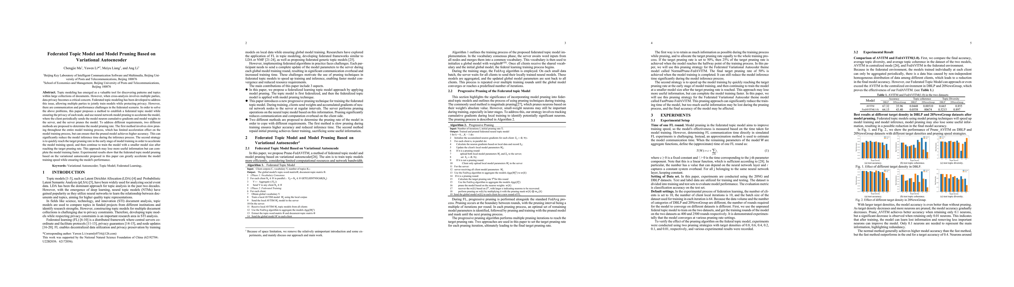 Thumbnail for Federated Topic Model and Model Pruning Based on Variational Autoencoder