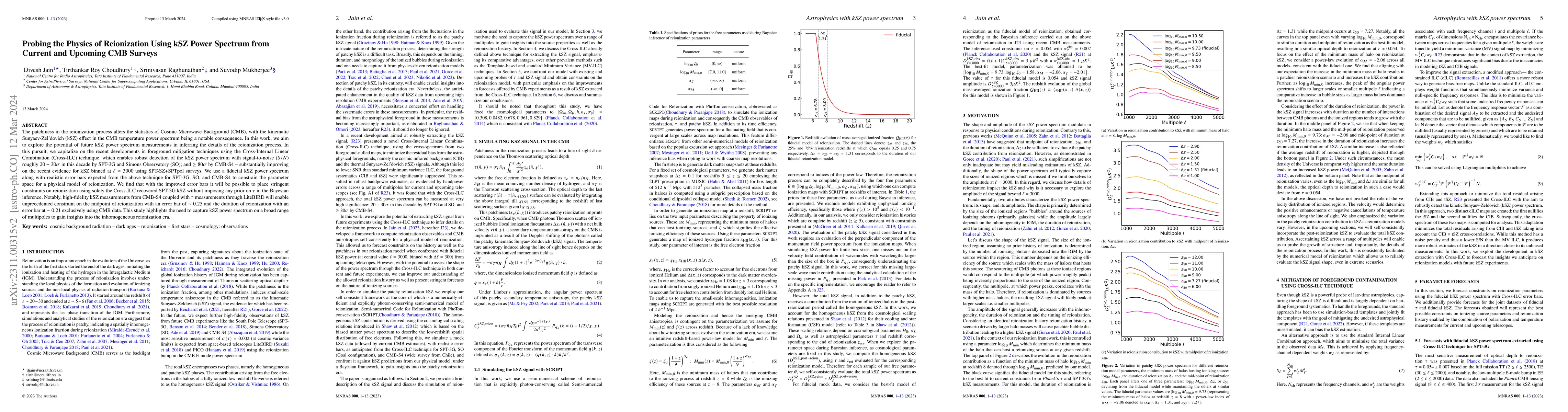 Thumbnail for Probing the Physics of Reionization Using kSZ Power Spectrum from
  Current and Upcoming CMB Surveys