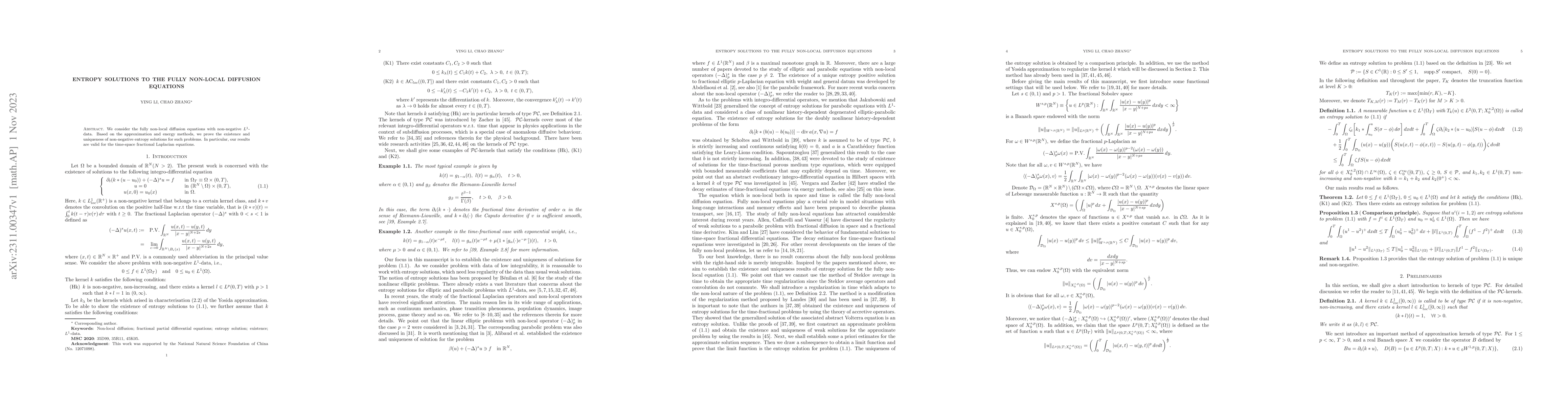 Thumbnail for Entropy solutions to the fully non-local diffusion equations