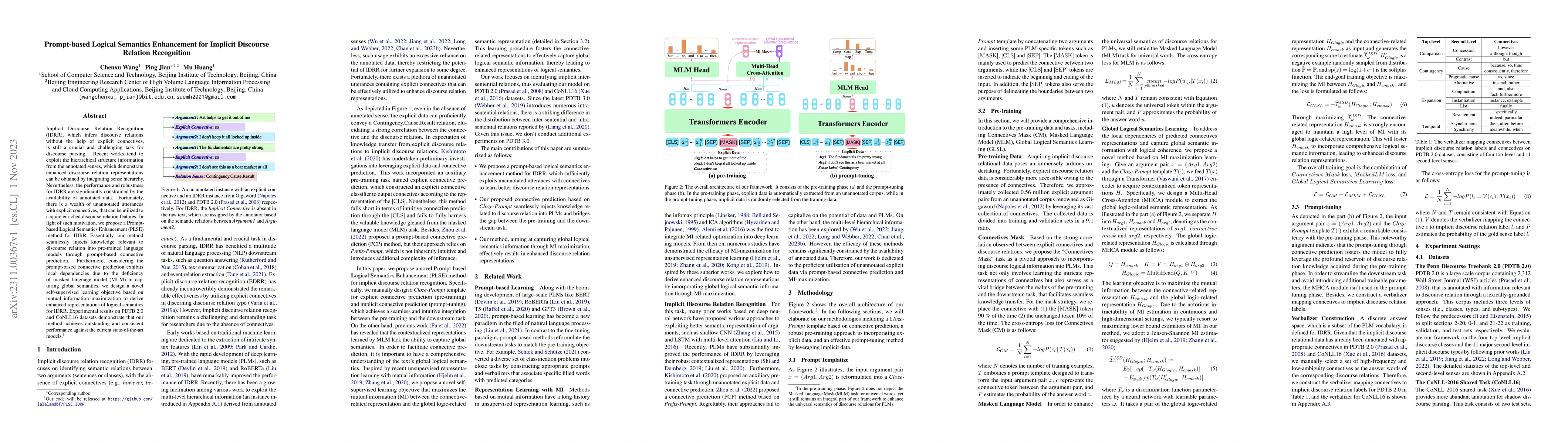 Thumbnail for Prompt-based Logical Semantics Enhancement for Implicit Discourse
  Relation Recognition