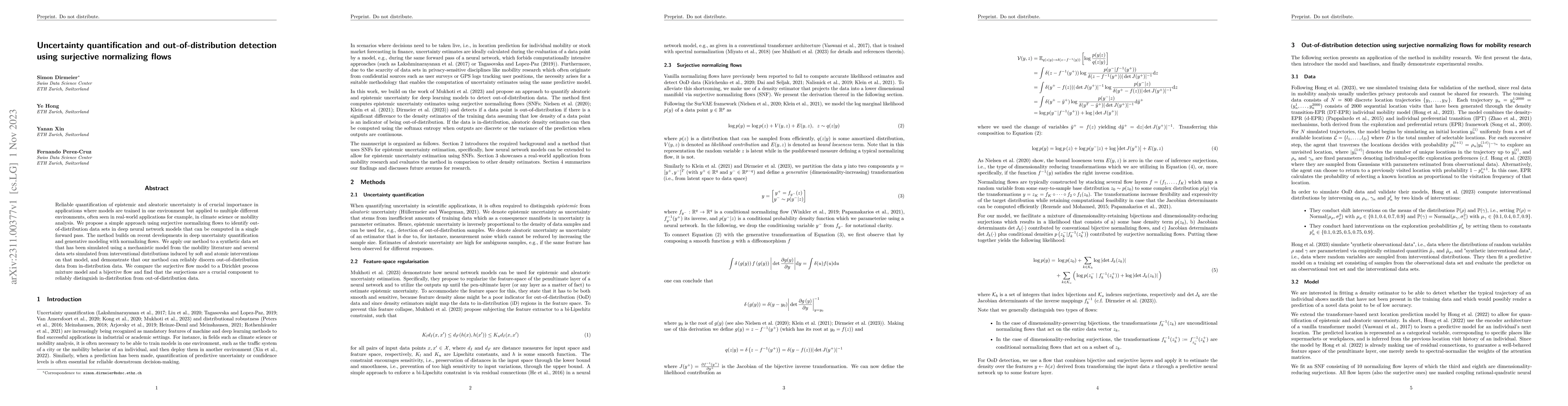 Thumbnail for Uncertainty quantification and out-of-distribution detection using
  surjective normalizing flows