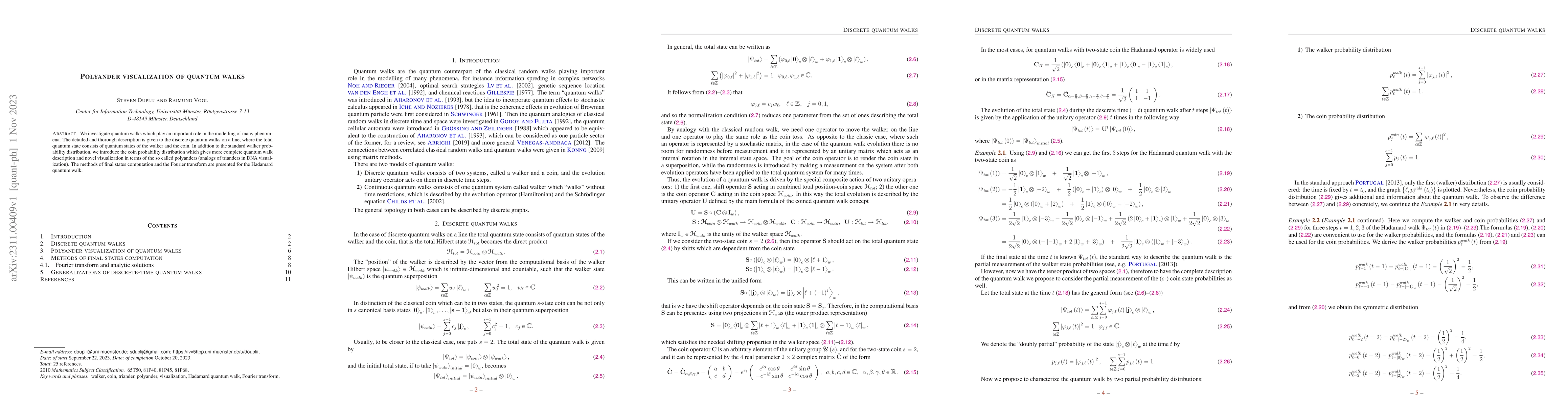 Thumbnail for Polyander visualization of quantum walks