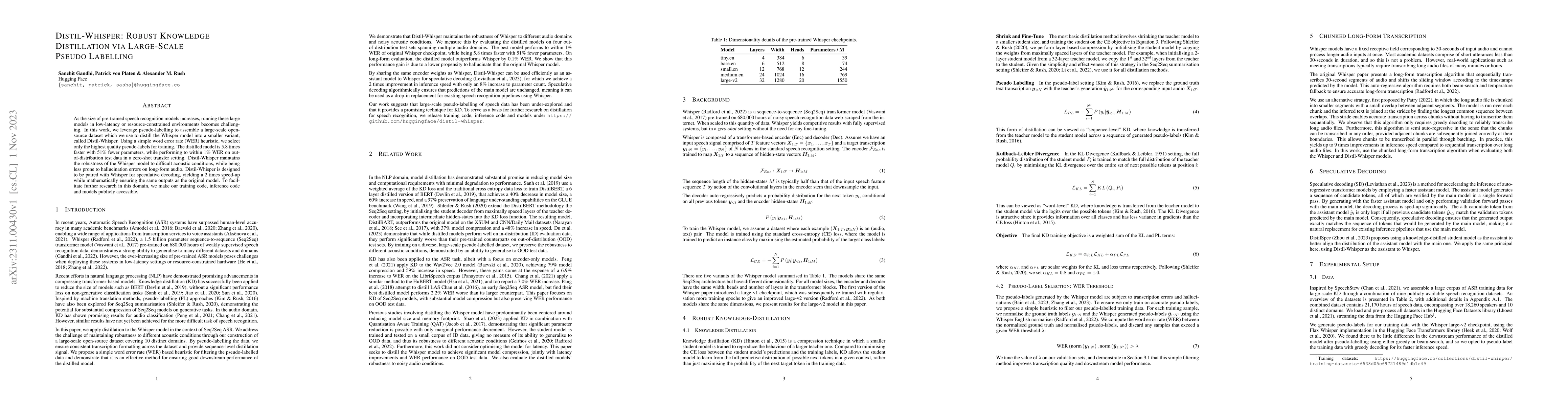Thumbnail for Distil-Whisper: Robust Knowledge Distillation via Large-Scale Pseudo
  Labelling
