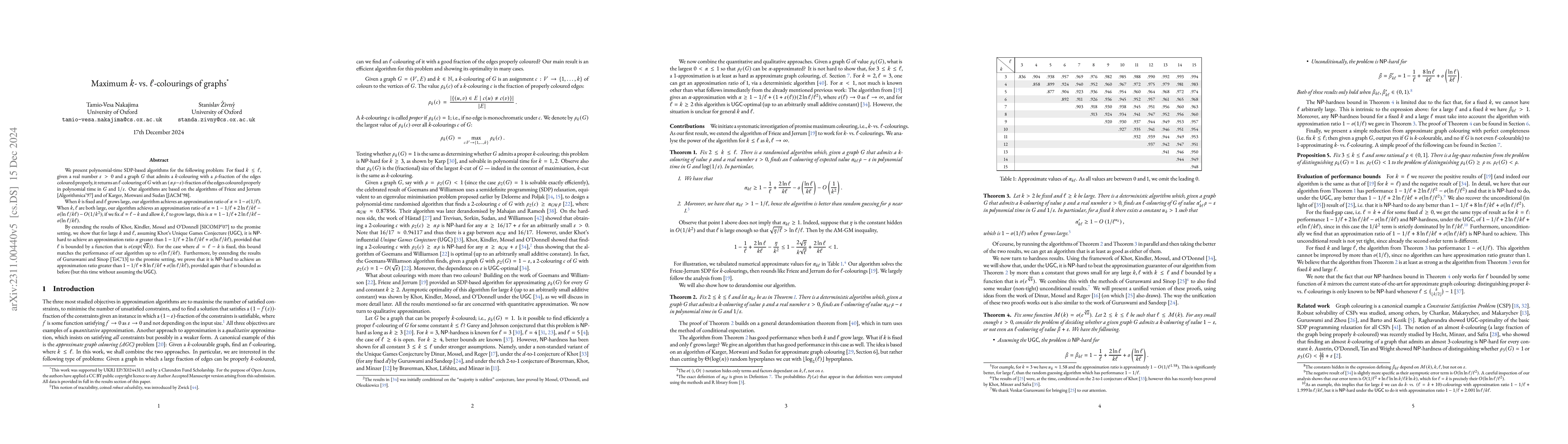 Thumbnail for Maximum $k$- vs. $\ell$-colourings of graphs