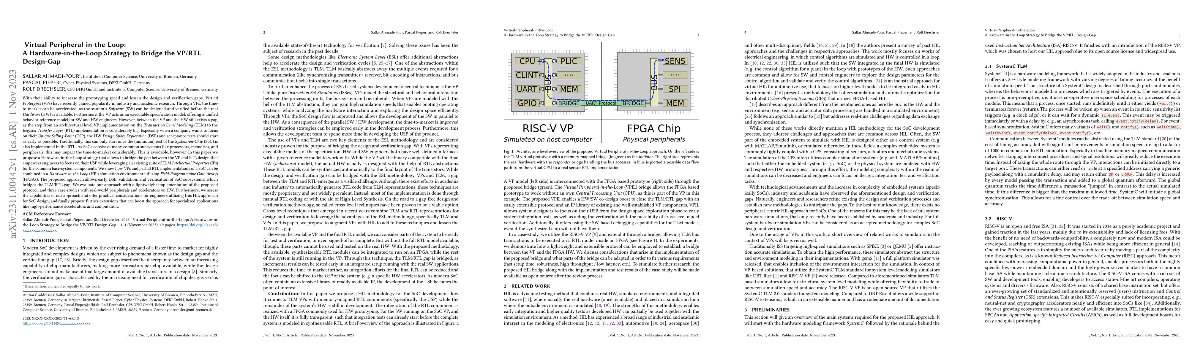 Thumbnail for Virtual-Peripheral-in-the-Loop : A Hardware-in-the-Loop Strategy to
  Bridge the VP/RTL Design-Gap