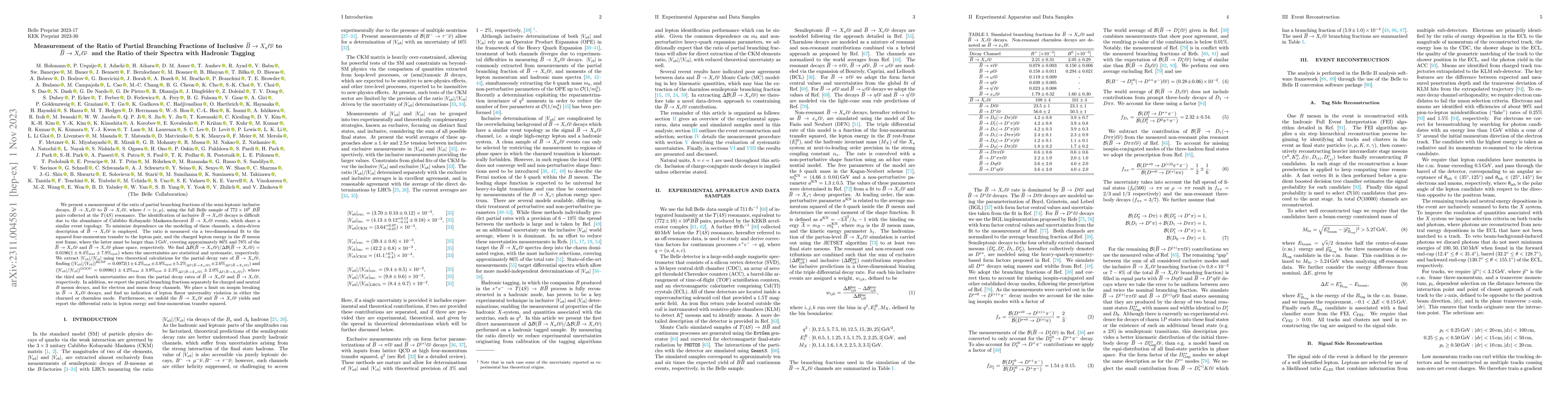 Thumbnail for Measurement of the Ratio of Partial Branching Fractions of Inclusive
  $\overline{B} \to X_u \ell \overline{\nu}$ to $\overline{B} \to X_{c} \ell
  \overline{\nu}$ and the Ratio of their Spectra with Hadronic Tagging