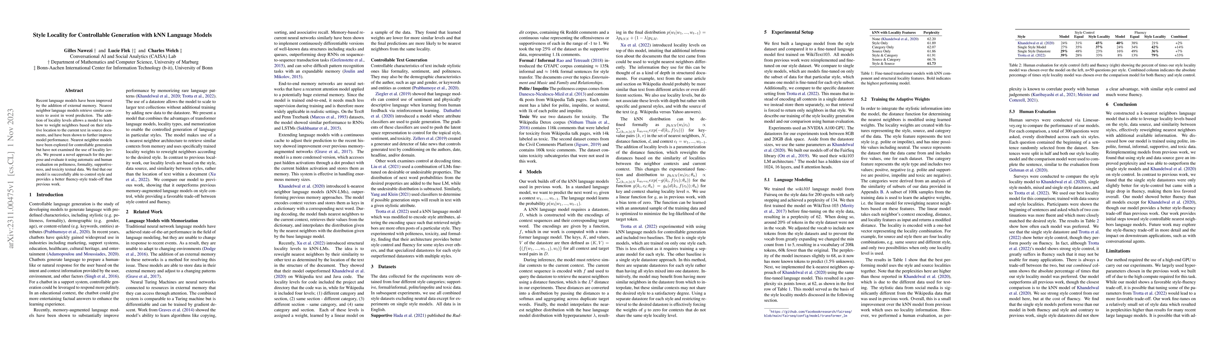 Thumbnail for Style Locality for Controllable Generation with kNN Language Models
