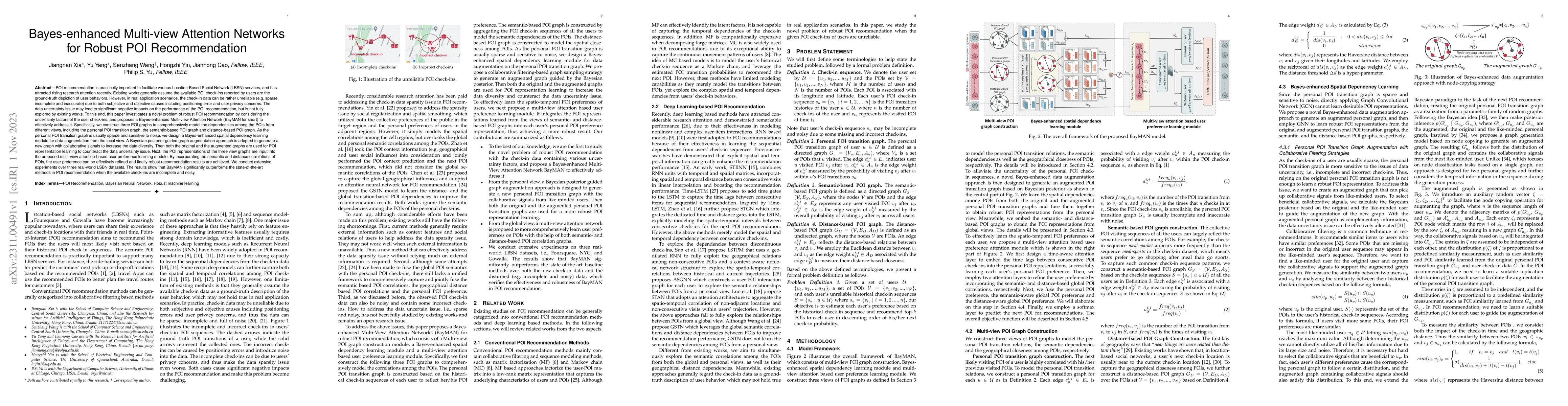 Thumbnail for Bayes-enhanced Multi-view Attention Networks for Robust POI
  Recommendation