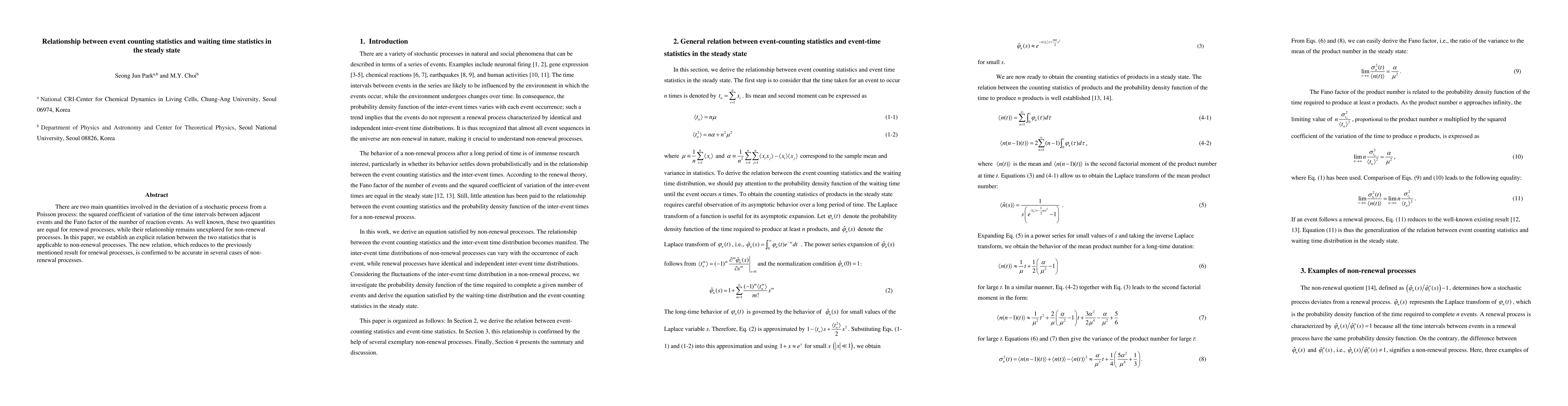 Thumbnail for Relationship between event counting statistics and waiting time
  statistics in the steady state