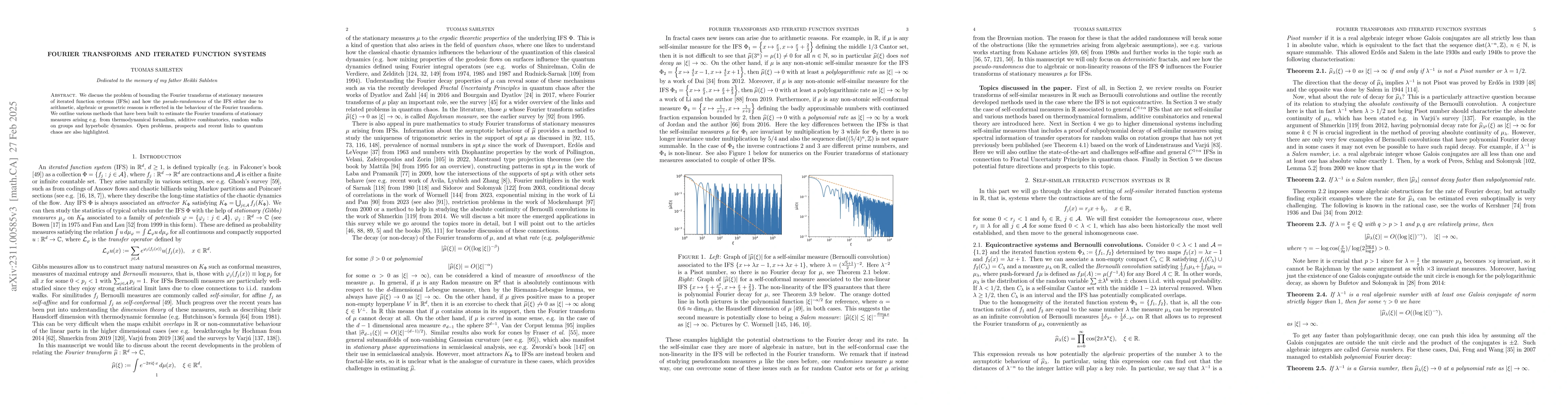 Thumbnail for Fourier transforms and iterated function systems
