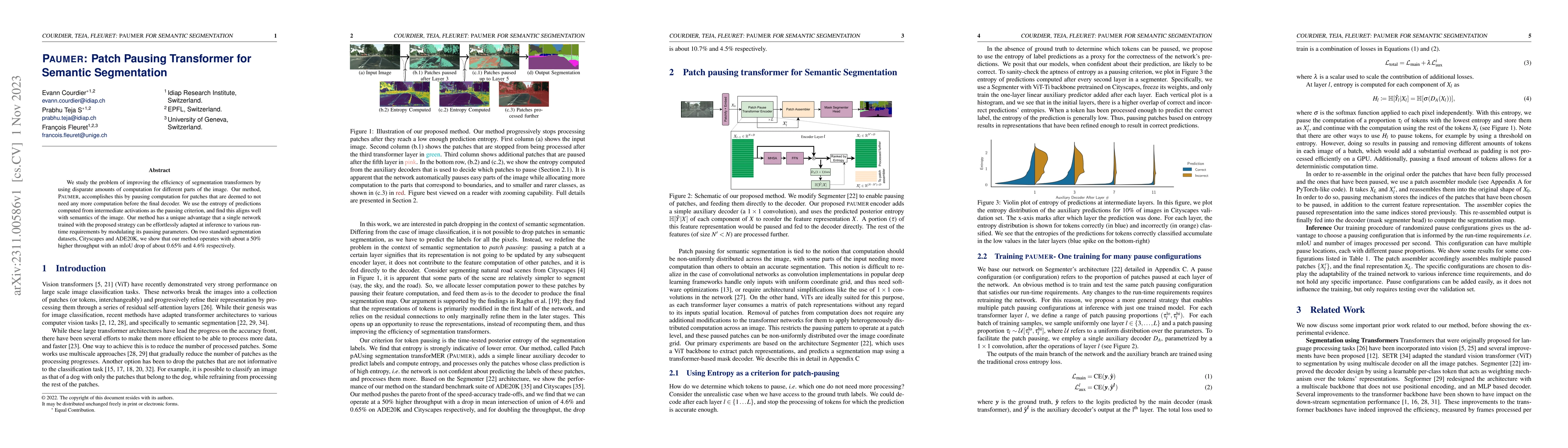 Thumbnail for PAUMER: Patch Pausing Transformer for Semantic Segmentation