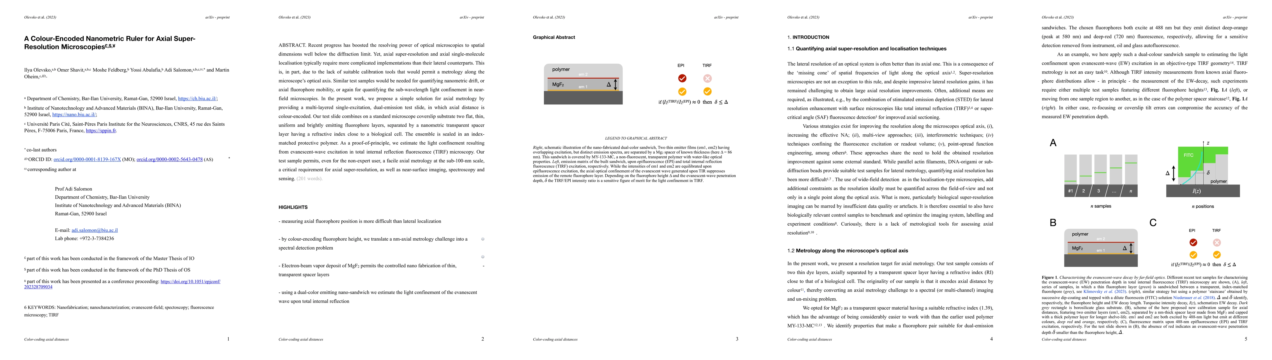 Thumbnail for A Colour-Encoded Nanometric Ruler for Axial Super-Resolution
  Microscopies