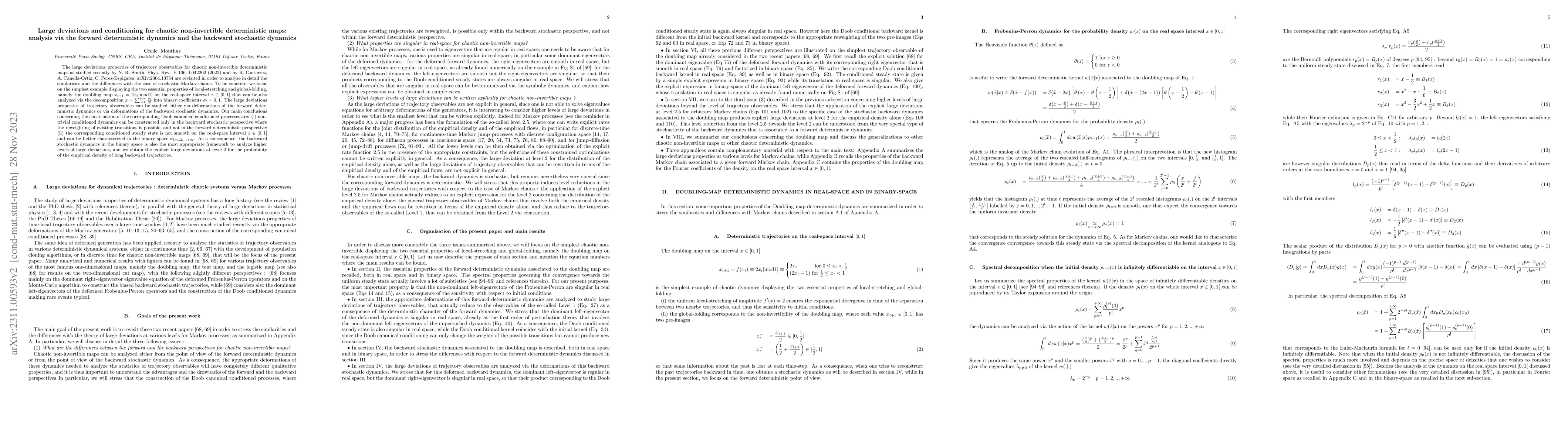 Thumbnail for Large deviations and conditioning for chaotic non-invertible
  deterministic maps: analysis via the forward deterministic dynamics and the
  backward stochastic dynamics