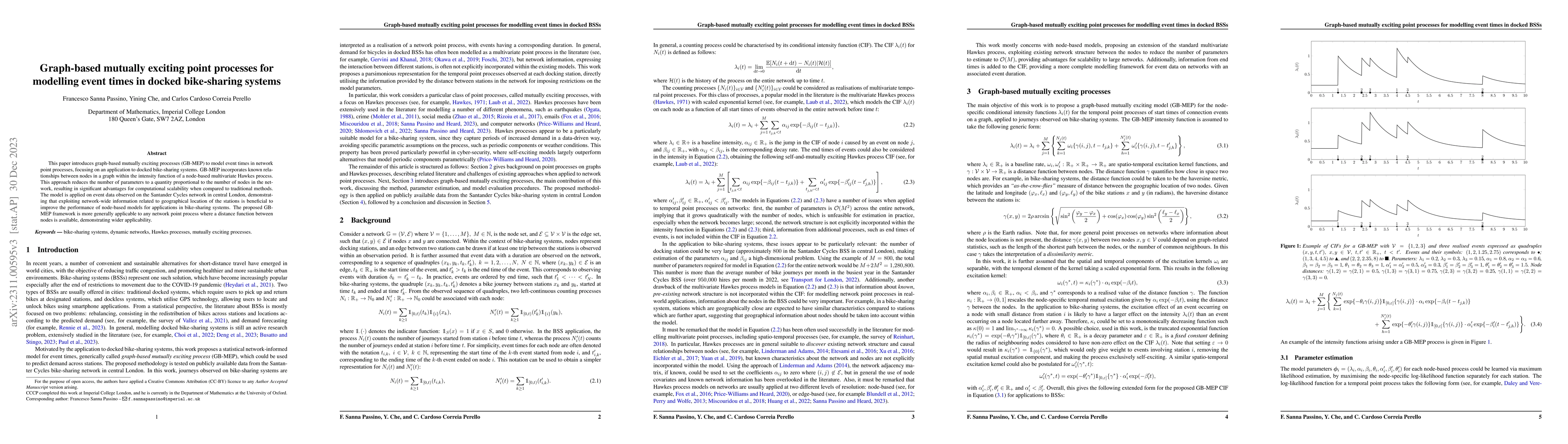 Thumbnail for Graph-based mutually exciting point processes for modelling event times
  in docked bike-sharing systems