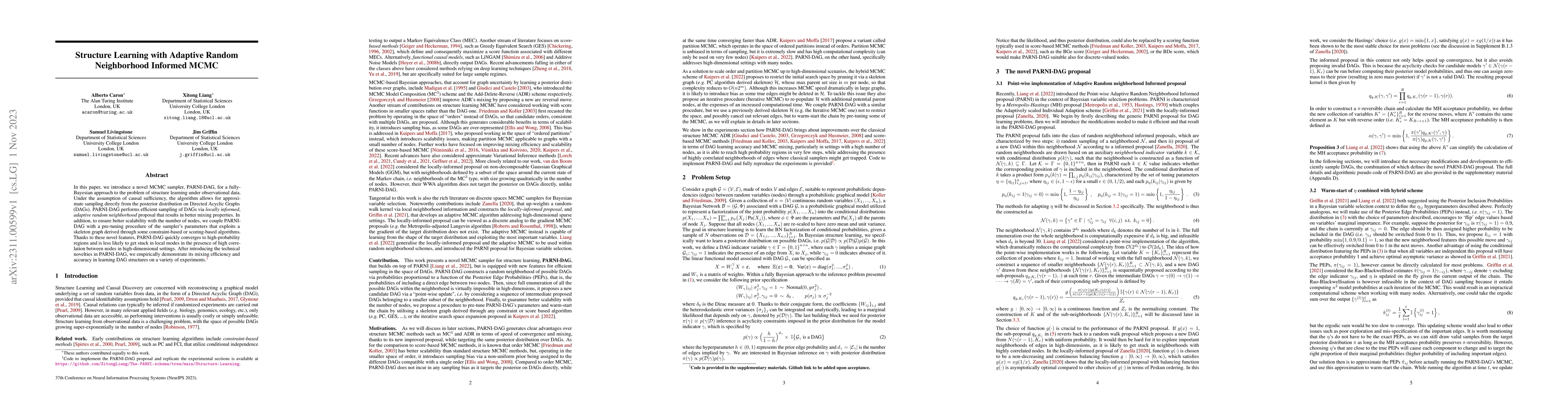 Thumbnail for Structure Learning with Adaptive Random Neighborhood Informed MCMC
