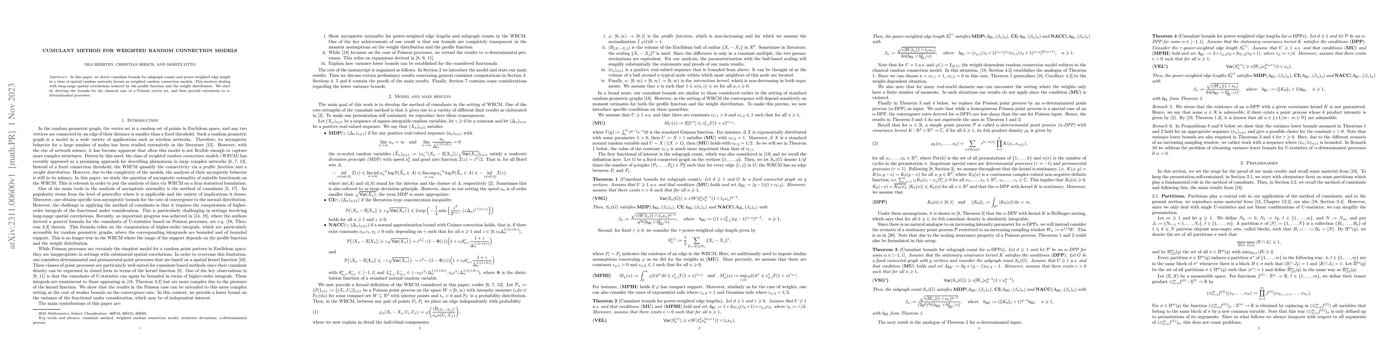 Thumbnail for Cumulant method for weighted random connection models