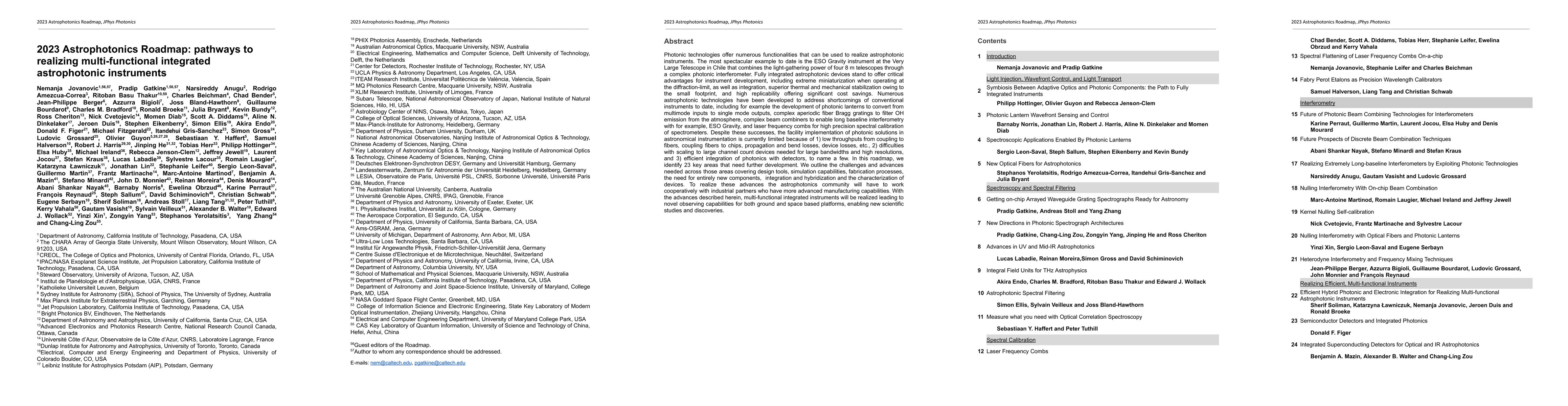 Thumbnail for 2023 Astrophotonics Roadmap: pathways to realizing multi-functional
  integrated astrophotonic instruments