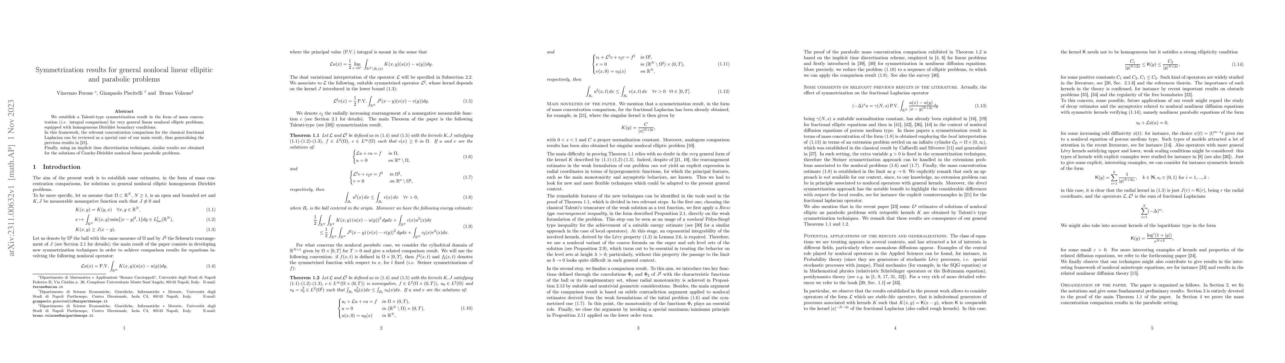 Thumbnail for Symmetrization results for general nonlocal linear ellipitic and
  parabolic problems