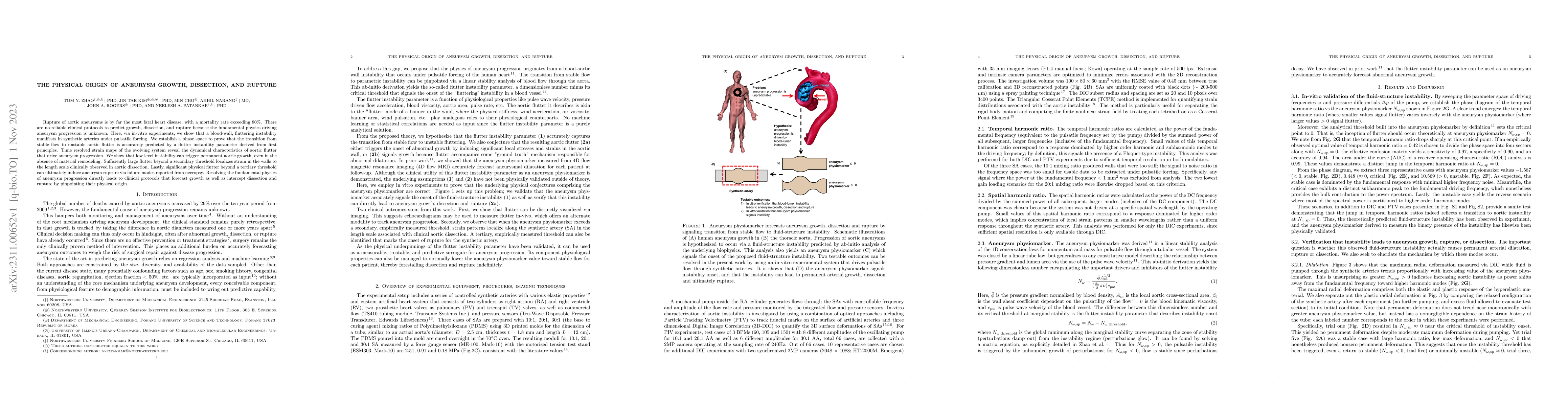 Thumbnail for The physical origin of aneurysm growth, dissection, and rupture